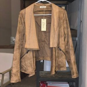 Elan faux leather moto jacket, M